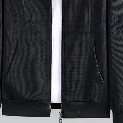Waffel Jogginganzug Herren | Kapuzenjacke mit Reißverschluss | bis 6XL