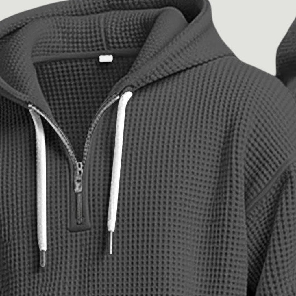 Waffel Trainingsanzug Herren | Halfzip Hoodie | 6 Farben-Chaps Herrenmode