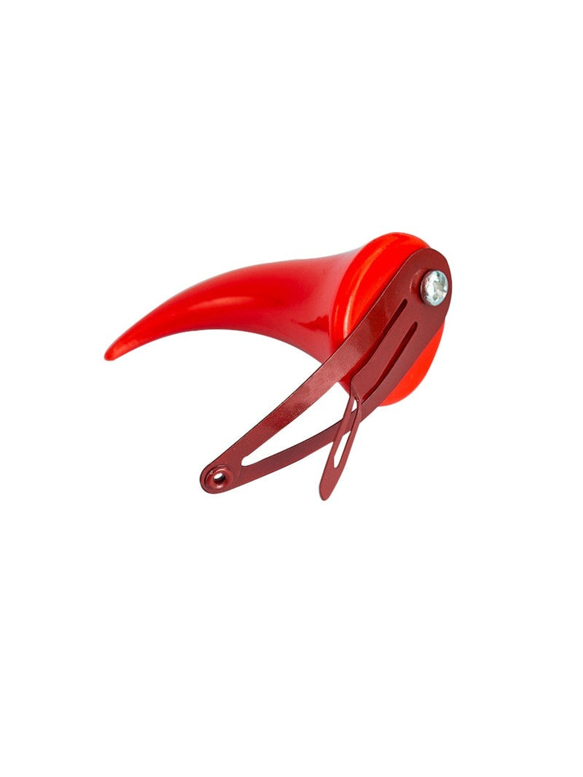 Rotes Teufelshorn mit Metall-Klickspange