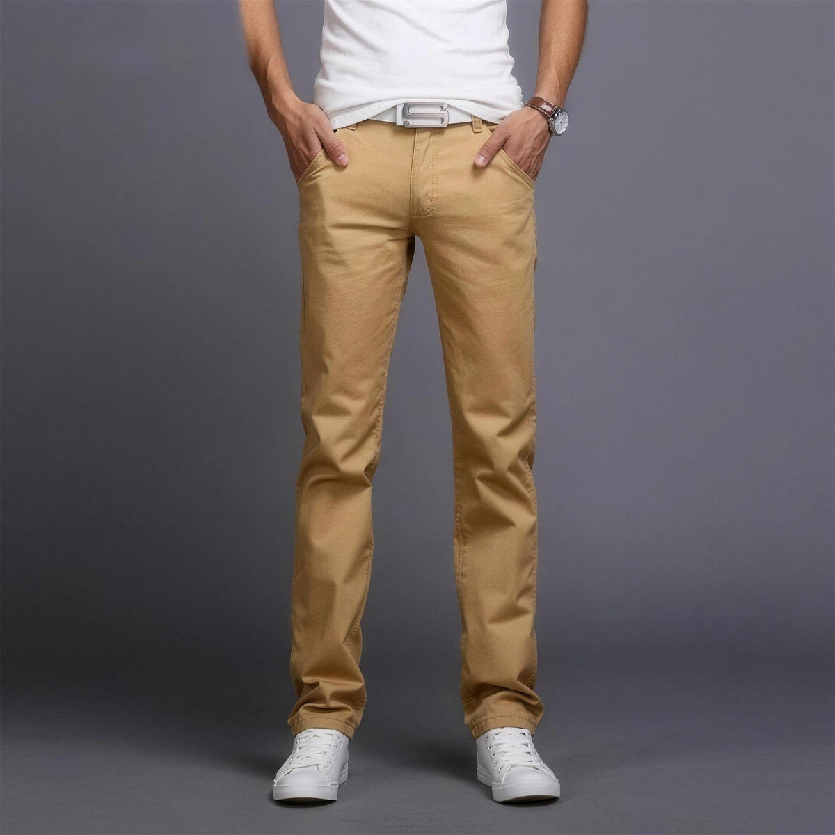 Stretch Chinohose Herren | Baumwolle | Gerades Bein